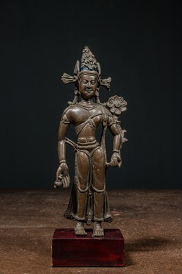 Lot 50 - STANDING BRONZE PADMAPANI TIBET / KASHMIR 13TH CENTURY