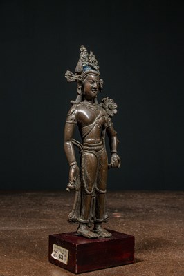 Lot 50 - STANDING BRONZE PADMAPANI TIBET / KASHMIR 13TH CENTURY