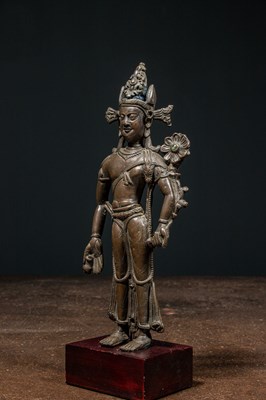 Lot 50 - STANDING BRONZE PADMAPANI TIBET / KASHMIR 13TH CENTURY