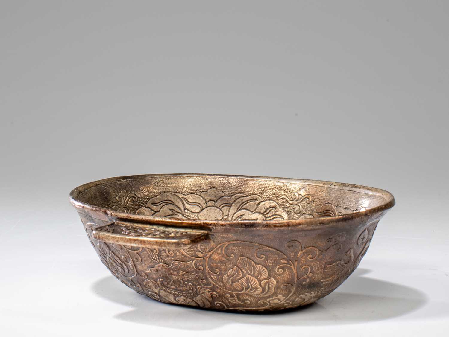 Lot 20 - EAR CUP WITH FLOWERS AND BIRDS
