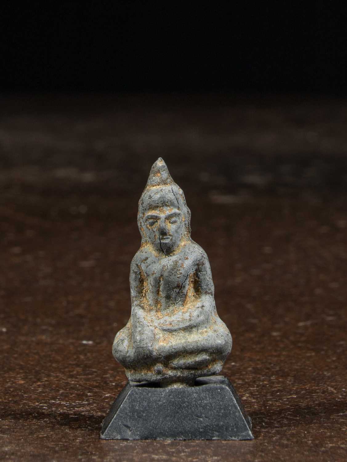 Lot 78 - SMALL SEATED BUDDHA RESTGILT THAILAND 19TH CENTURY