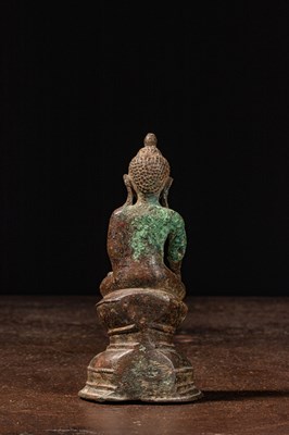 Lot 22 - (R) SEATED BRONZE BUDDHA BIRMA 17TH CENTURY