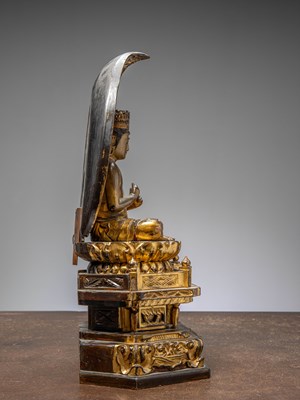 Lot 7 - (R) BUDDHA VAIROCANA WOOD GILT JAPAN LATE EDO-PERIOD 1780 - 1820'S