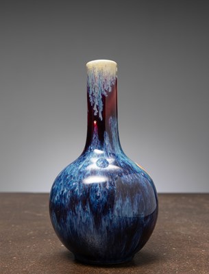 Lot 82 - (R) BALUSTER VASE KINGFISHER GLAZE QING DYNASTY CHINA