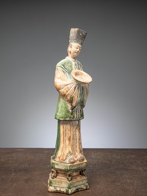 Lot 16 - (R) A CHINESE TERRACOTTA DIGNITARIE, MING DYNASTY, 15TH CENTURY