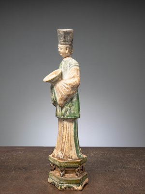 Lot 16 - (R) A CHINESE TERRACOTTA DIGNITARIE, MING DYNASTY, 15TH CENTURY