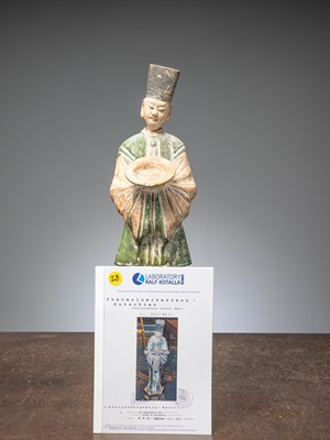 Lot 16 - (R) A CHINESE TERRACOTTA DIGNITARIE, MING DYNASTY, 15TH CENTURY