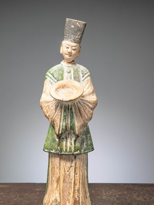 Lot 16 - (R) A CHINESE TERRACOTTA DIGNITARIE, MING DYNASTY, 15TH CENTURY