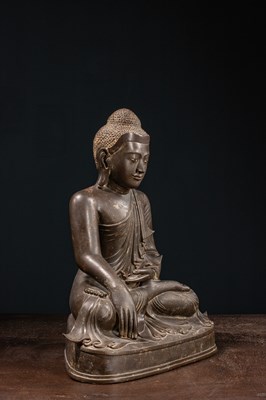 Lot 62 - (R) A BRONZE SEATED MANDALAY BUDDHA , BIRMA 19TH CENTURY