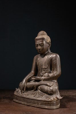 Lot 62 - (R) A BRONZE SEATED MANDALAY BUDDHA , BIRMA 19TH CENTURY