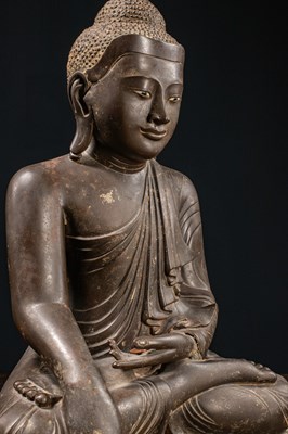 Lot 62 - (R) A BRONZE SEATED MANDALAY BUDDHA , BIRMA 19TH CENTURY