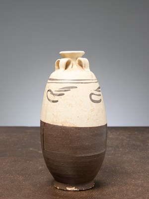 Lot 70 - (R) CHIZCHOU CERAMIC VASE, WAVE PATTERN, SONG-YUAN, CHINA