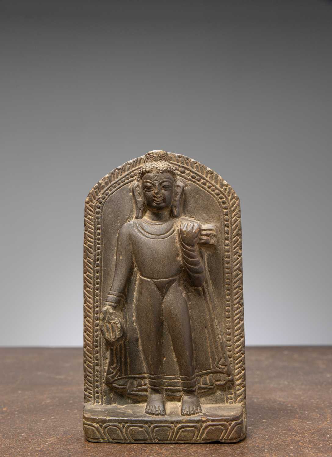 Lot 2 - (R) STANDING STONE BUDDHA NEPAL 17TH CENTURY PALA REVIVAL