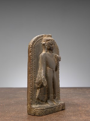 Lot 2 - (R) STANDING STONE BUDDHA NEPAL 17TH CENTURY PALA REVIVAL
