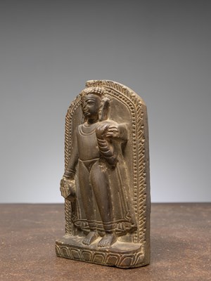 Lot 2 - (R) STANDING STONE BUDDHA NEPAL 17TH CENTURY PALA REVIVAL
