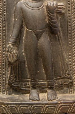 Lot 2 - (R) STANDING STONE BUDDHA NEPAL 17TH CENTURY PALA REVIVAL