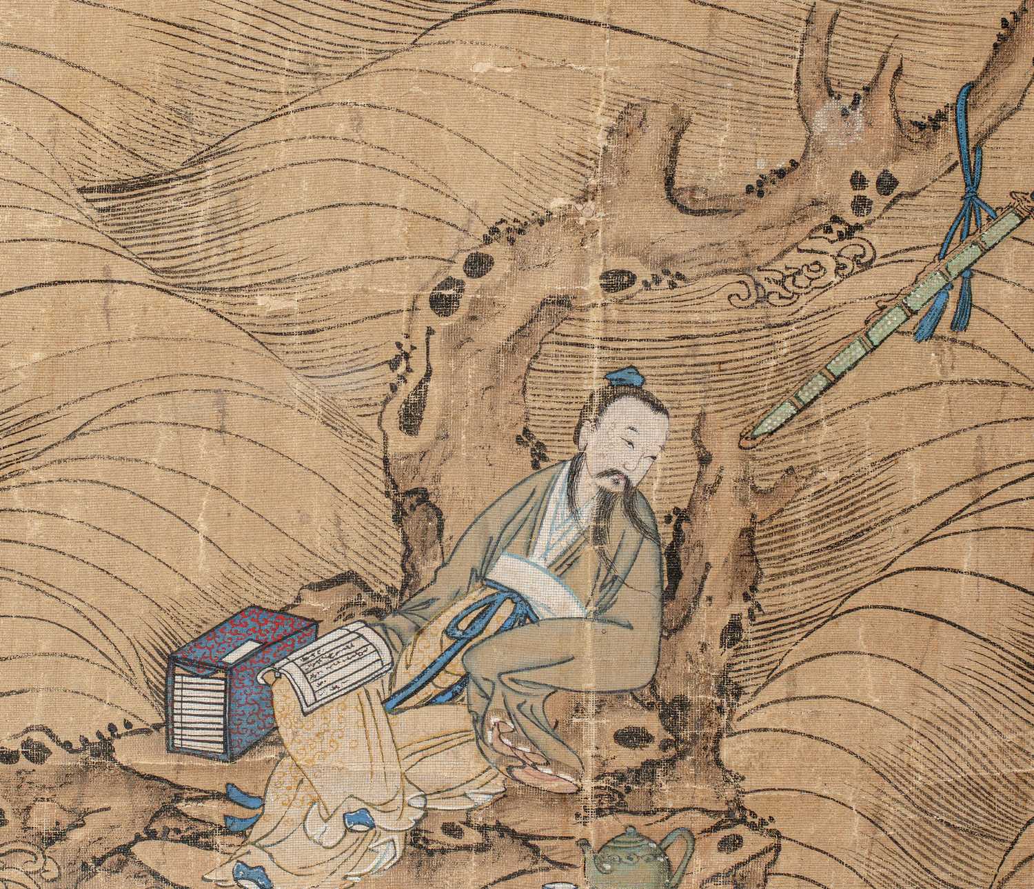 Lot 3 - (R) INK PAINTING DEPICTING THE RECLUSE LU DONGBIN , LATE MING EARLY QING DYNASTY, CHINA