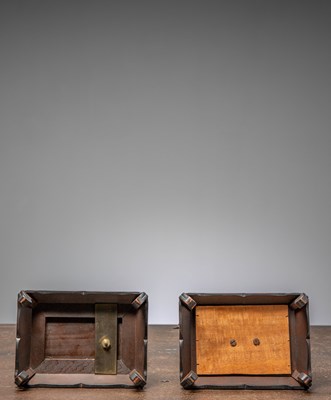 Lot 91 - (R) TWO CHINES BRONZE LOHAN MING DYNASTY 16TH CENTURY