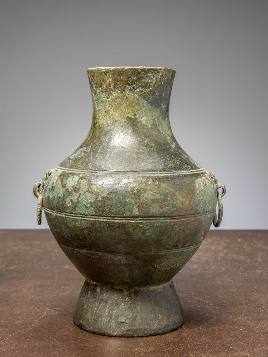 Lot 88 - (R) A HU-TYPE BRONZE VASE, CHINA, HAN DYNASTY 2ND CENTURY BC