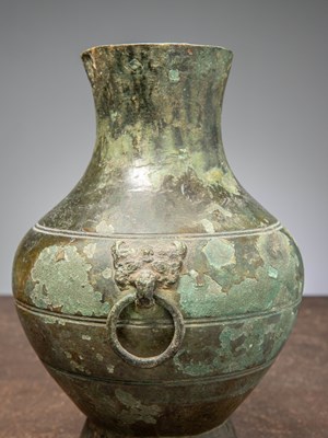 Lot 88 - (R) A HU-TYPE BRONZE VASE, CHINA, HAN DYNASTY 2ND CENTURY BC