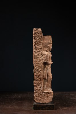 Lot 59 - (R) A SANDSTONE PANEL WITH DIVINE AND FEMALE FIGURES CENTRAL INDIA 11TH CENTUR