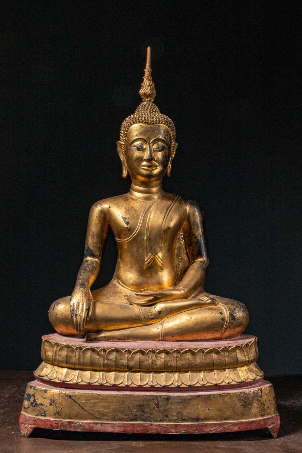 Lot 43 - (R) SEATED COLD GILT BRONZE BUDDHA THAILAND 19TH CENTURY
