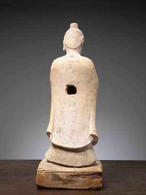 Lot 14 - (R) LARGE STANDING STUCCO DIGNITY TANG DYNASTY 8TH TO 10TH CENTURY