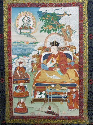 Lot 257 - A THANGKA OF THE 9TH KARMAPA, WANGCHUK DORJE, BY JIGME TAMANG MUGUM, NEPAL 2021