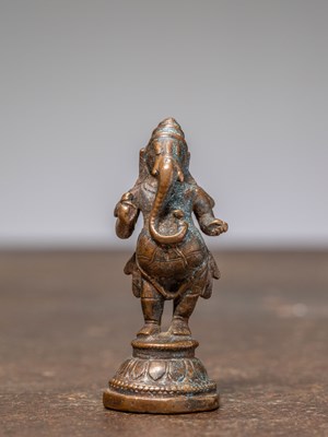 Lot 310 - A STANDING BRONZE GANESHA, INDIA, 17TH CENTURY