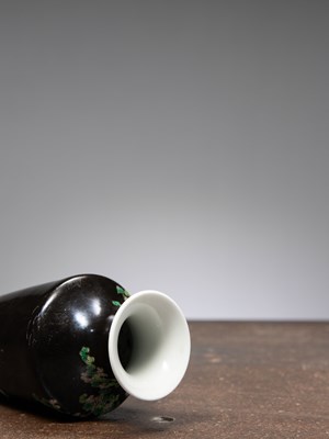 Lot 91 - (R) A SMALL RUOHAN VASE, FAMILLE VERTE / FAMILLE NOIRE, CHINA, 1800