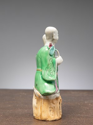 Lot 36 - (R) A PORCELAIN STATUE OF LAUGHING TWINS, LATE CHIEN LUNG PERIOD, CHINA, 1780/1790