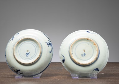 Lot 45 - (R) A PAIR BLUE-WHITE PORCELAIN PLATES, CHINA, 17TH CENTURY