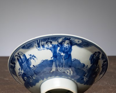 Lot 73 - (R) A DEEP BOWL WITHSCENE OF TAOIST GODS, CHINA, 18TH CENTURY