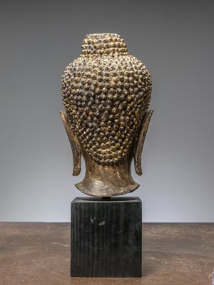 Lot 83 - (R) A BRONZE BUDDHA HEAD, AYUTTHAYA, THAILAND, 17TH CENTURY