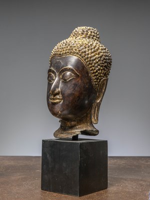 Lot 83 - (R) A BRONZE BUDDHA HEAD, AYUTTHAYA, THAILAND, 17TH CENTURY