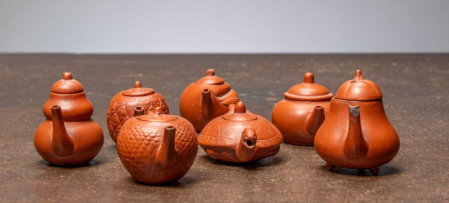 Lot 30 - (R) A GROUP OF SEVEN YIXING MINIATURE TEA POTS, CHINA, 19TH CENTURY
