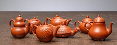 Lot 30 - (R) A GROUP OF SEVEN YIXING MINIATURE TEA POTS, CHINA, 19TH CENTURY