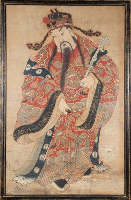 Lot 195 - (R) A PAINTING OF A DAOIST OFFICIAL, CHINA APPROX. 1800