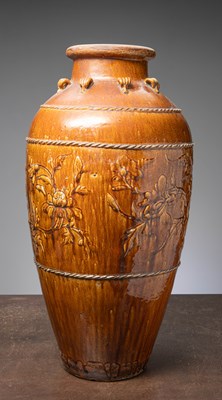 Lot 348 - (R) A MARTABAN STORAGE VASE, SOUTH CHINA, 15TH CENTURY