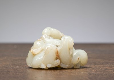 Lot 357 - (R) A JADE GROUP OF GOATS: MOTHER WITH KIDS, CHINA, 18TH TO 19TH CENTURY