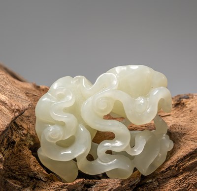 Lot 249 - (R) A JADE IN MUSHROOM SHAPE, WHITE JADE, CHINA, 19TH CENTURY, QING DYNASTY