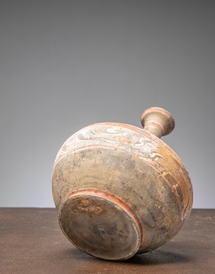 Lot 22 - (R) A CHINESE POTTERY TOMB VASE, PAINTED EARTHENWARE, HAN DYNASTY (206 BC–220 AD)