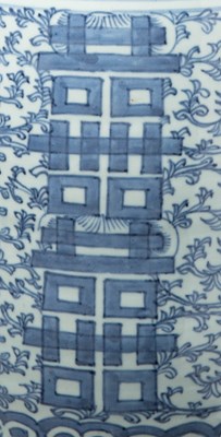 Lot 20 - (R) A LARGE BLUE AND WHITE "SHOU" VASE, CHINA, QING DYNASTY, 19TH CENTURY