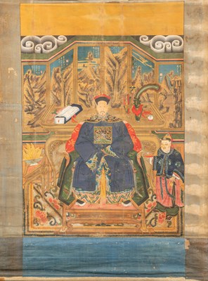 Lot 287 - (R) A CHINESE ANCESTOR PAINTING, 19TH CENTURY, QING DYNASTY