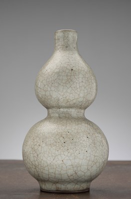 Lot 38 - A CRAQUELURE-GLAZED DOUBLE-GOURD VASE, CHINA, SONG DYNASTY, 12TH–13TH CENTURY