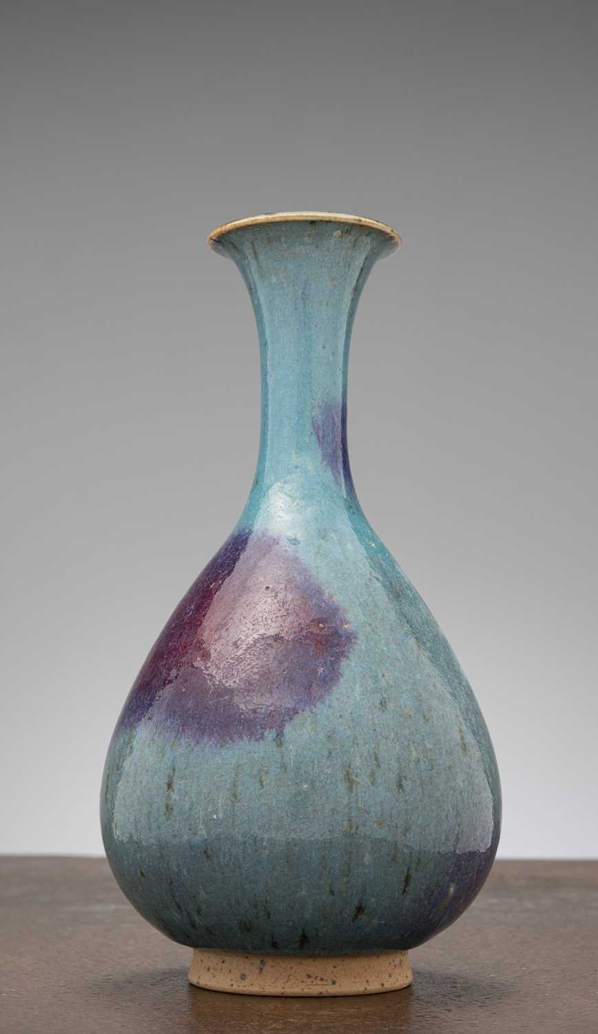 Lot 81 - A CHINESE JUN WARE VASE WITH PURPLE SPLASHES, YUAN DYNASTY