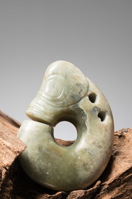 Lot 207 - A CHINESE JADE C-SHAPED DRAGON, HONGSHAN CULTURE
