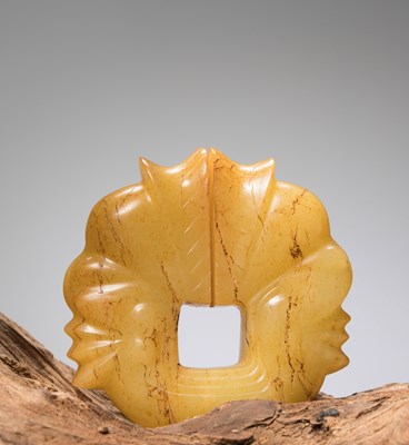 Lot 245 - A YELLOW JADE ORNAMENT, NORTHEAST CHINA, HONGSHAN CULTURE