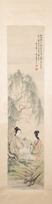 Lot 322 - A PAINTING WITH ELEGANT LADIES - WU YOU RU (CIRCA 1840-1893), CHINA