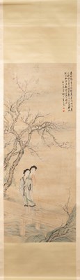 Lot 3 - A CHINESE HANGING SCROLL DEPICTING TWO LADIES - WANG SU (1794-1877)